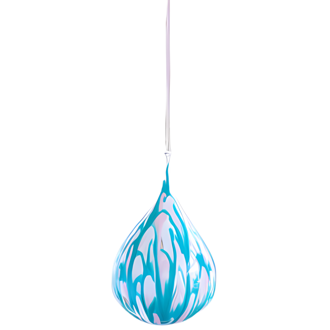 Marble Drop Ornament, Teal & Pink