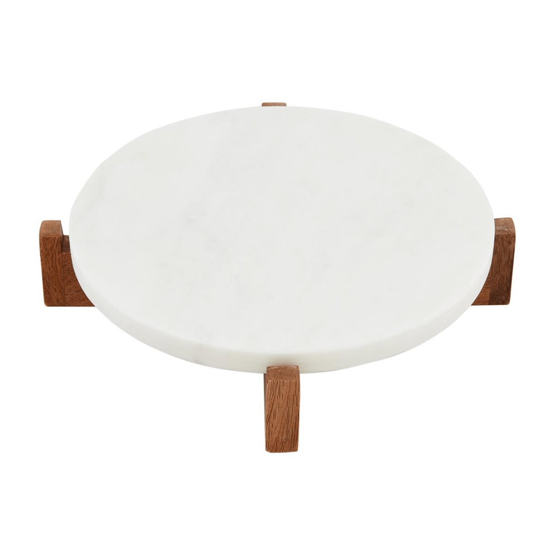 Marble Server W/  Wood Stand