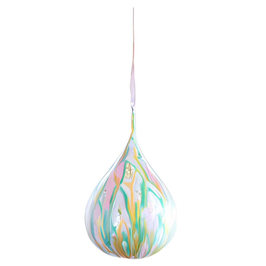 Marble Drop Ornament, Green & Gold