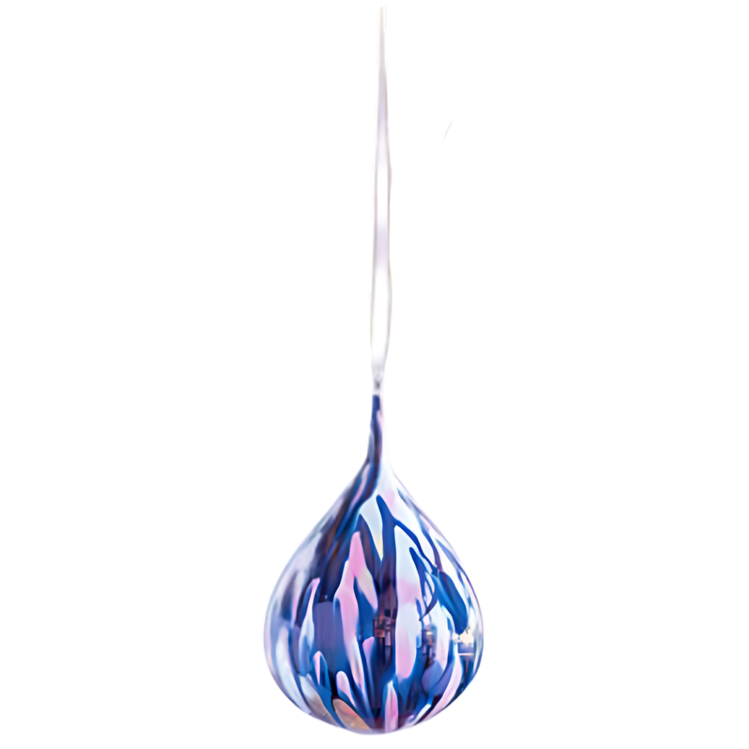 Marble Drop Ornament, Pink & Blue