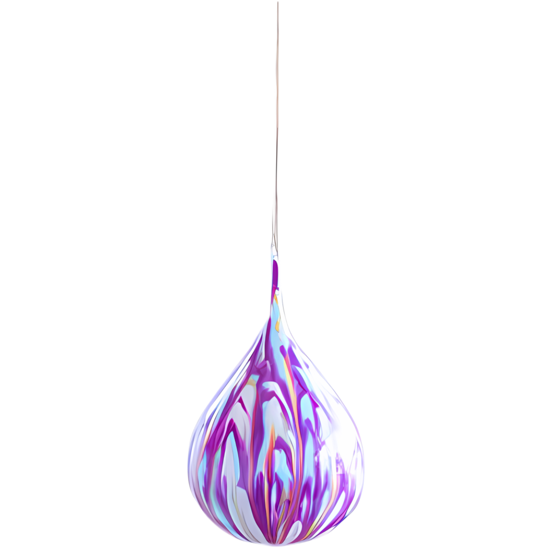 Marble Drop Ornament, Purple & Blue