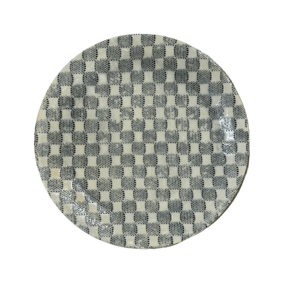 Salad Plate / Checker Black