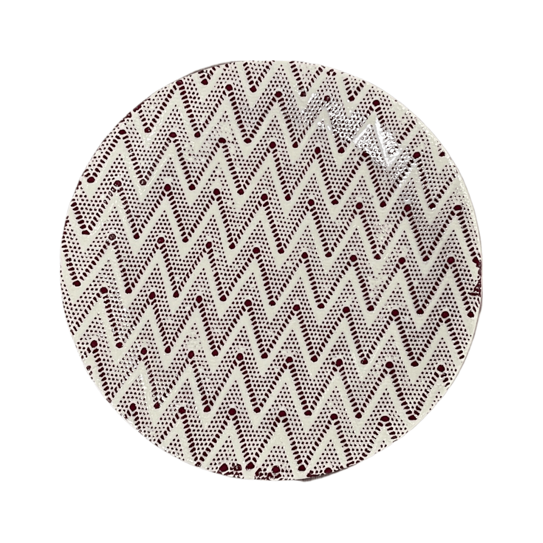 Salad Plate / Chevron Bordeaux