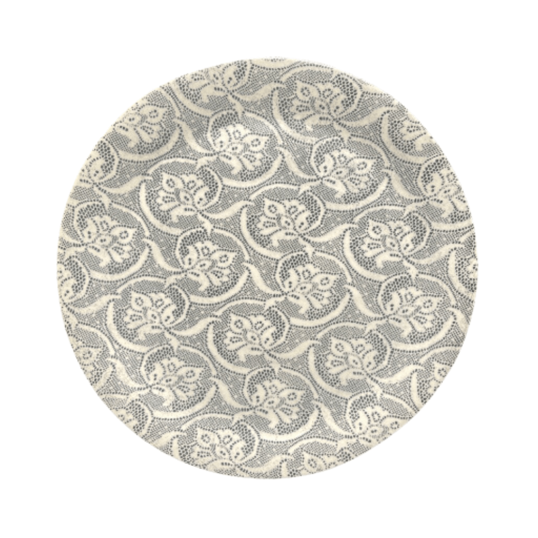 Salad Plate / Fleur De Lis Black