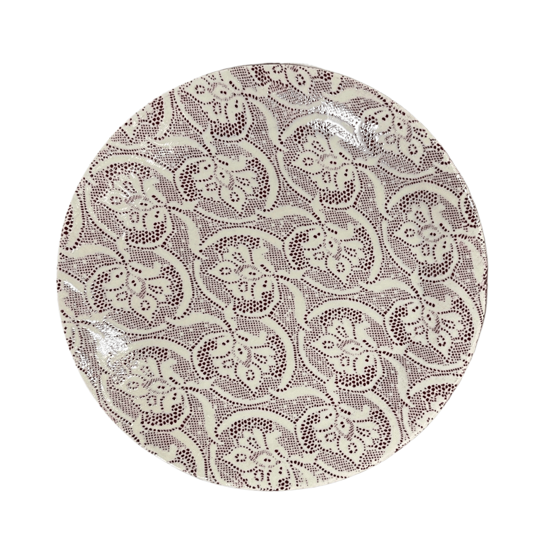 Salad Plate / Fleur de Lis Bordeaux