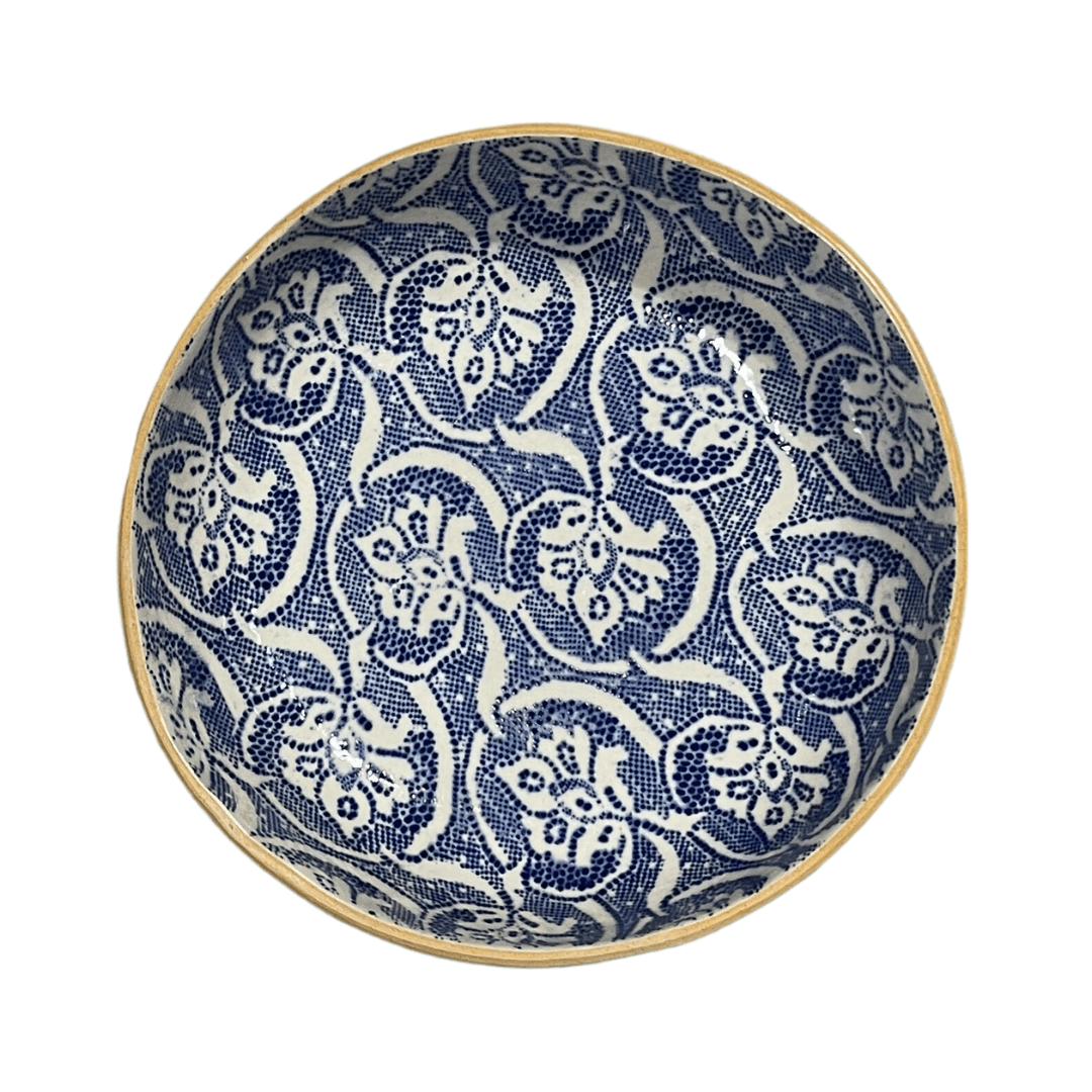 8" Bowl/ Fleur De Lis Cobalt