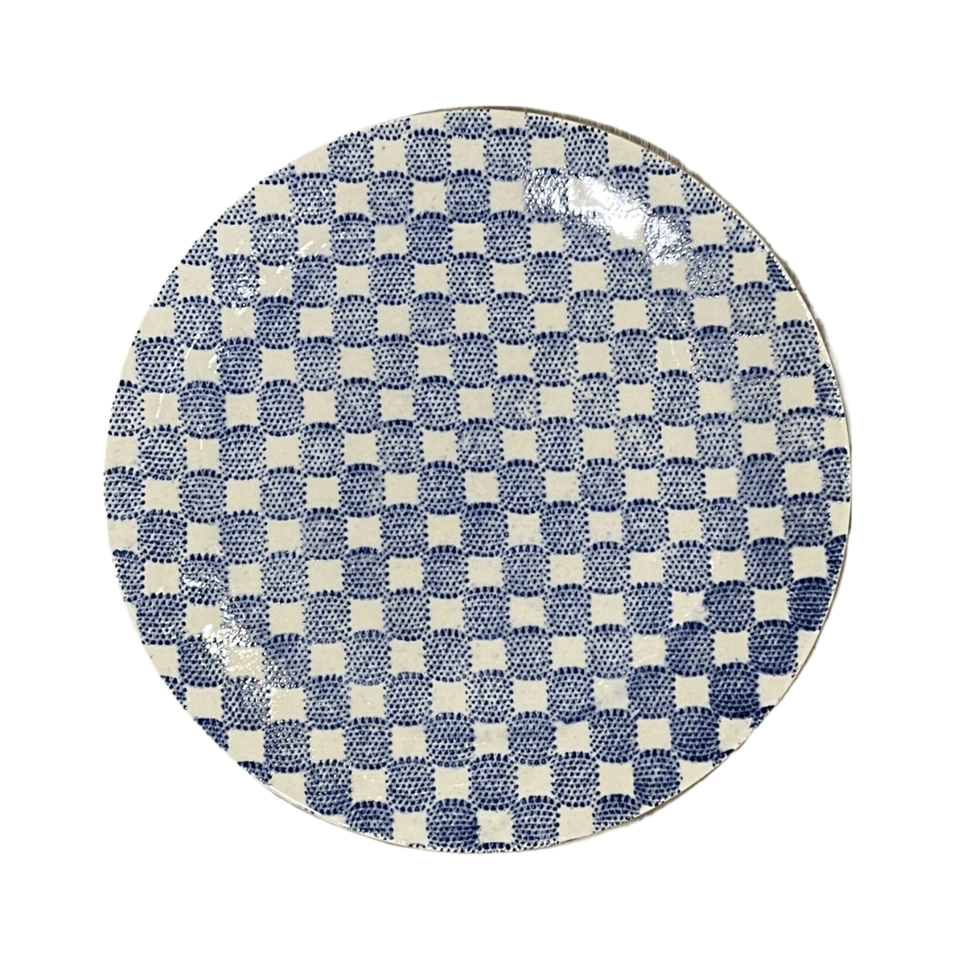 Salad Plate/ Checker Cobalt