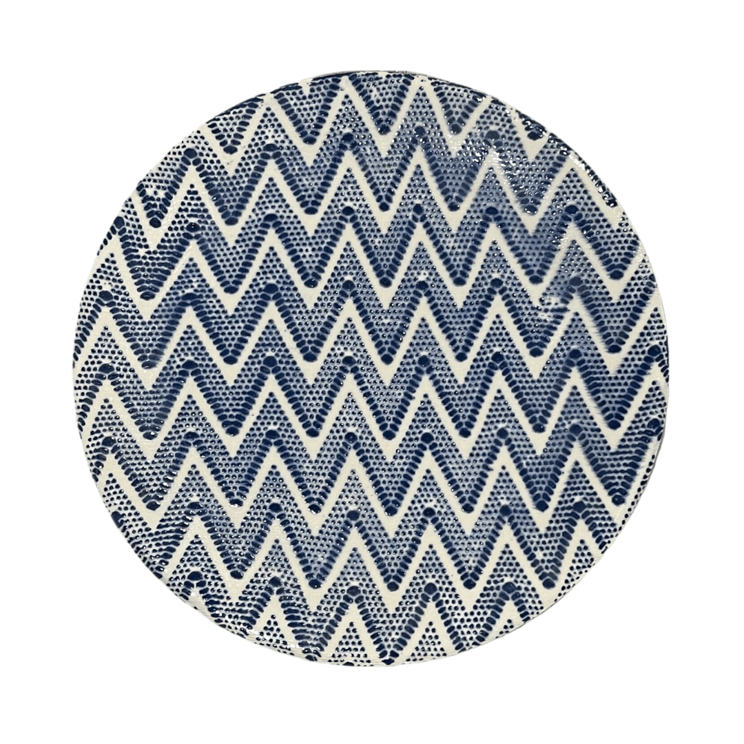 Salad Plate/ Chevron Cobalt