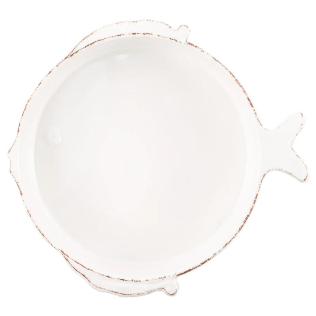 Melamine Lastra Fish, White - Serving Bowl: Medium