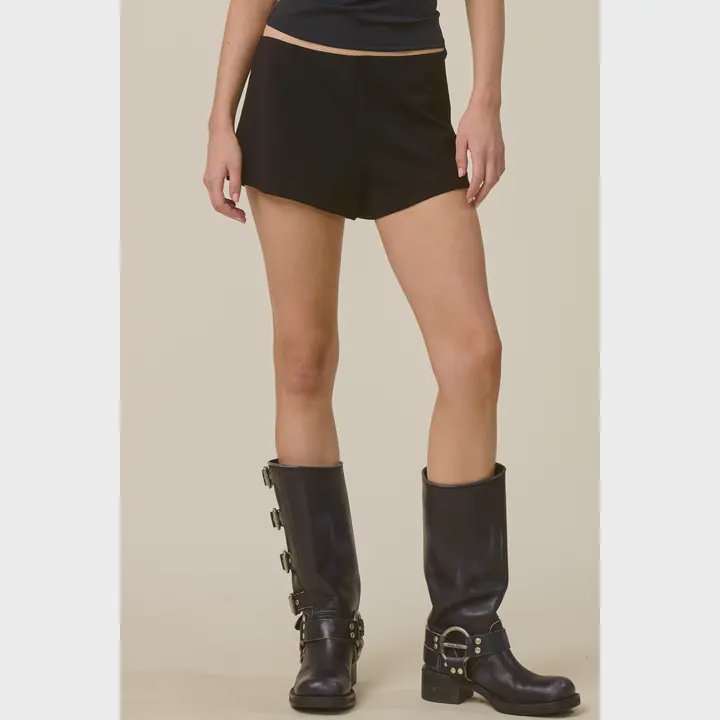 Tailored Low Rise Micro Shorts / Black