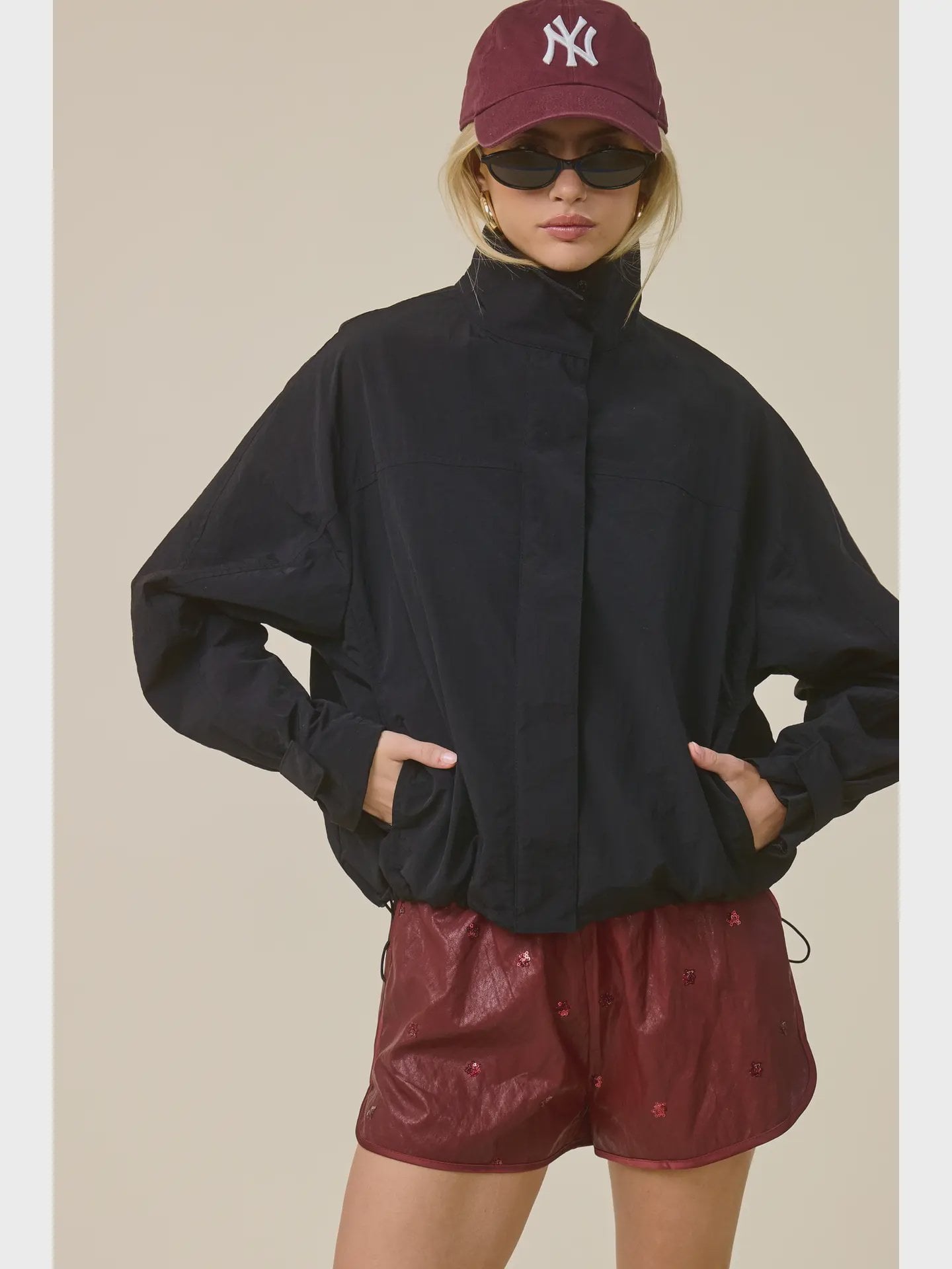 Utility Windbreaker Jacket / Black