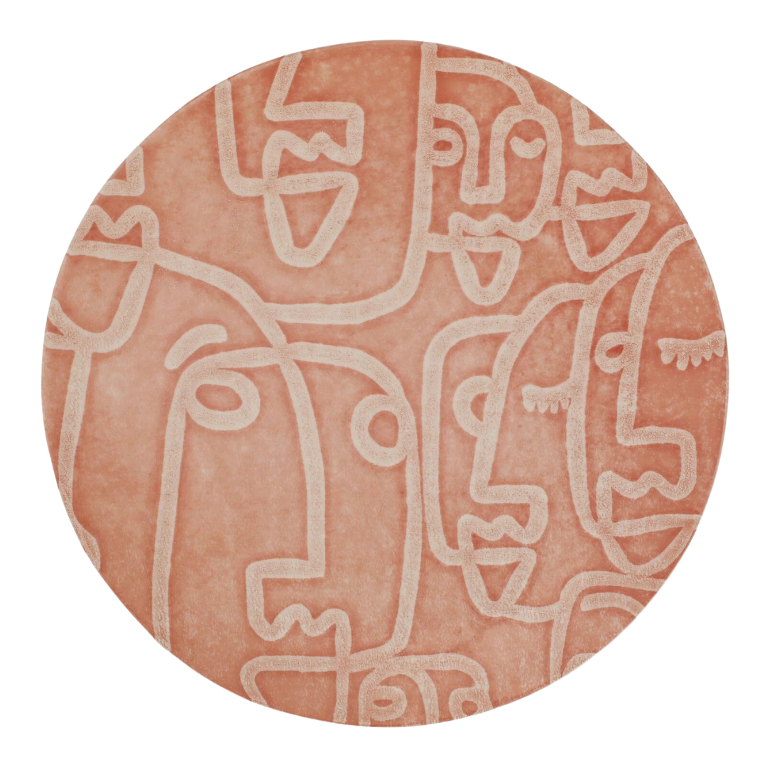 Moda - Faces Round Platter, Coral