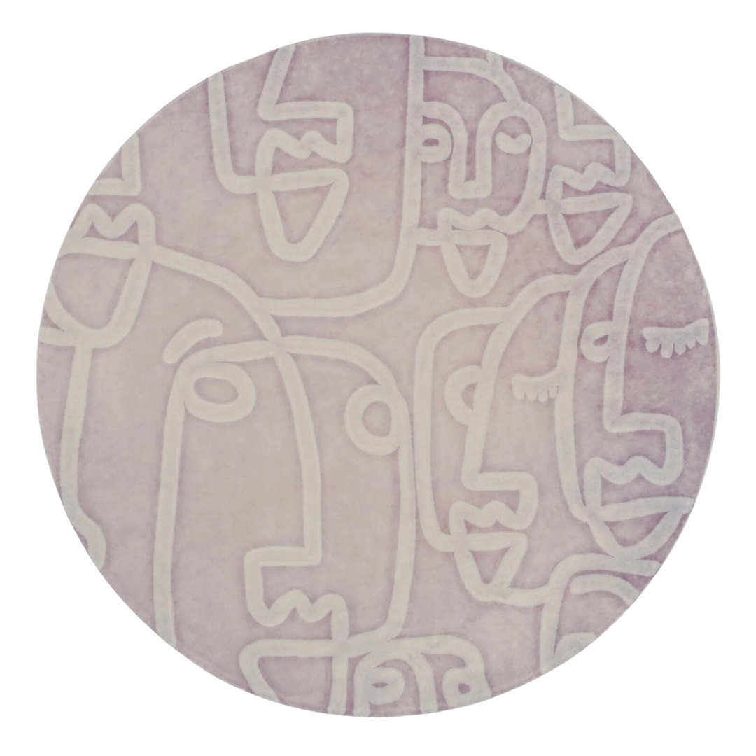 Moda - Faces Round Platter, Lilac