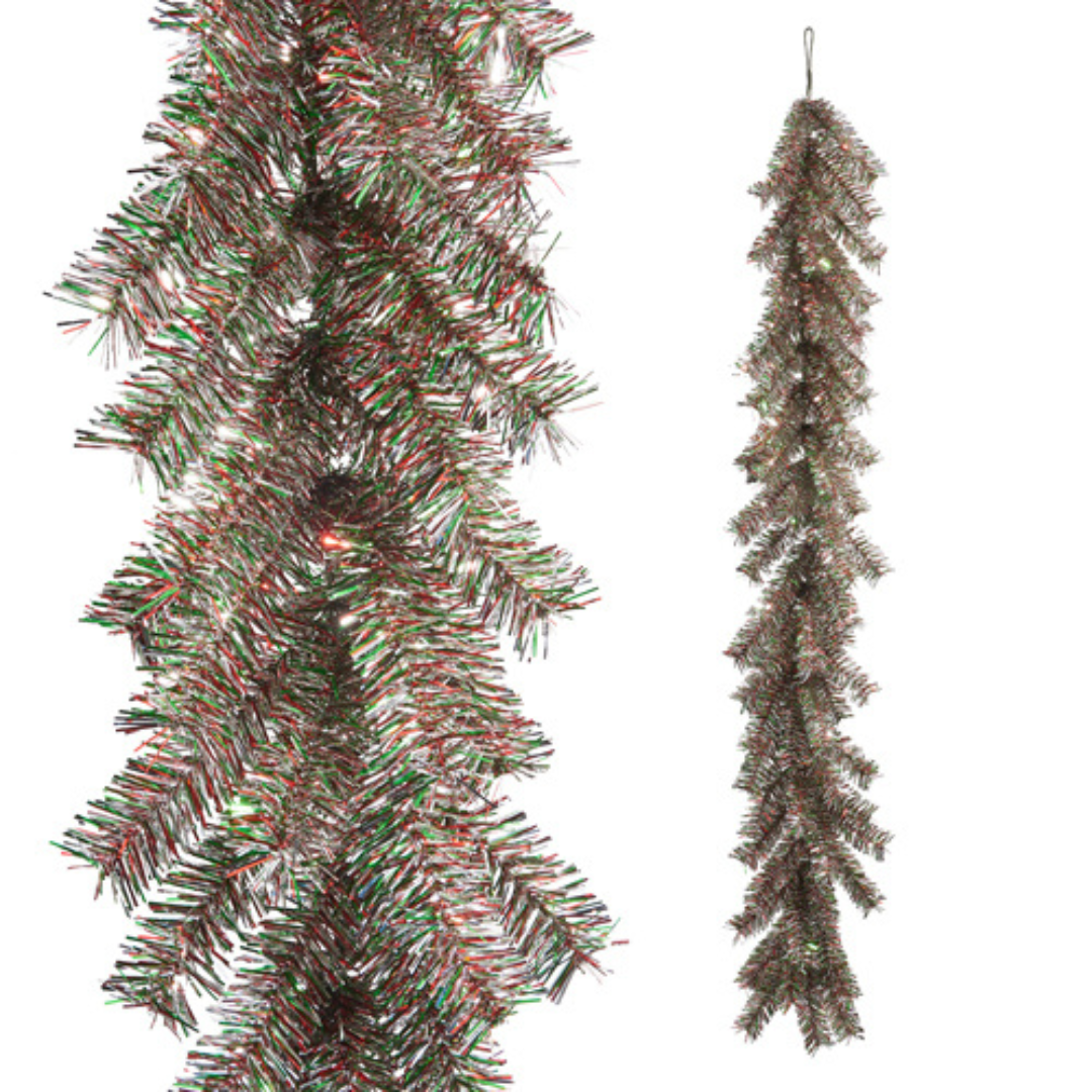 Multicolor Tinsel Garland 6'