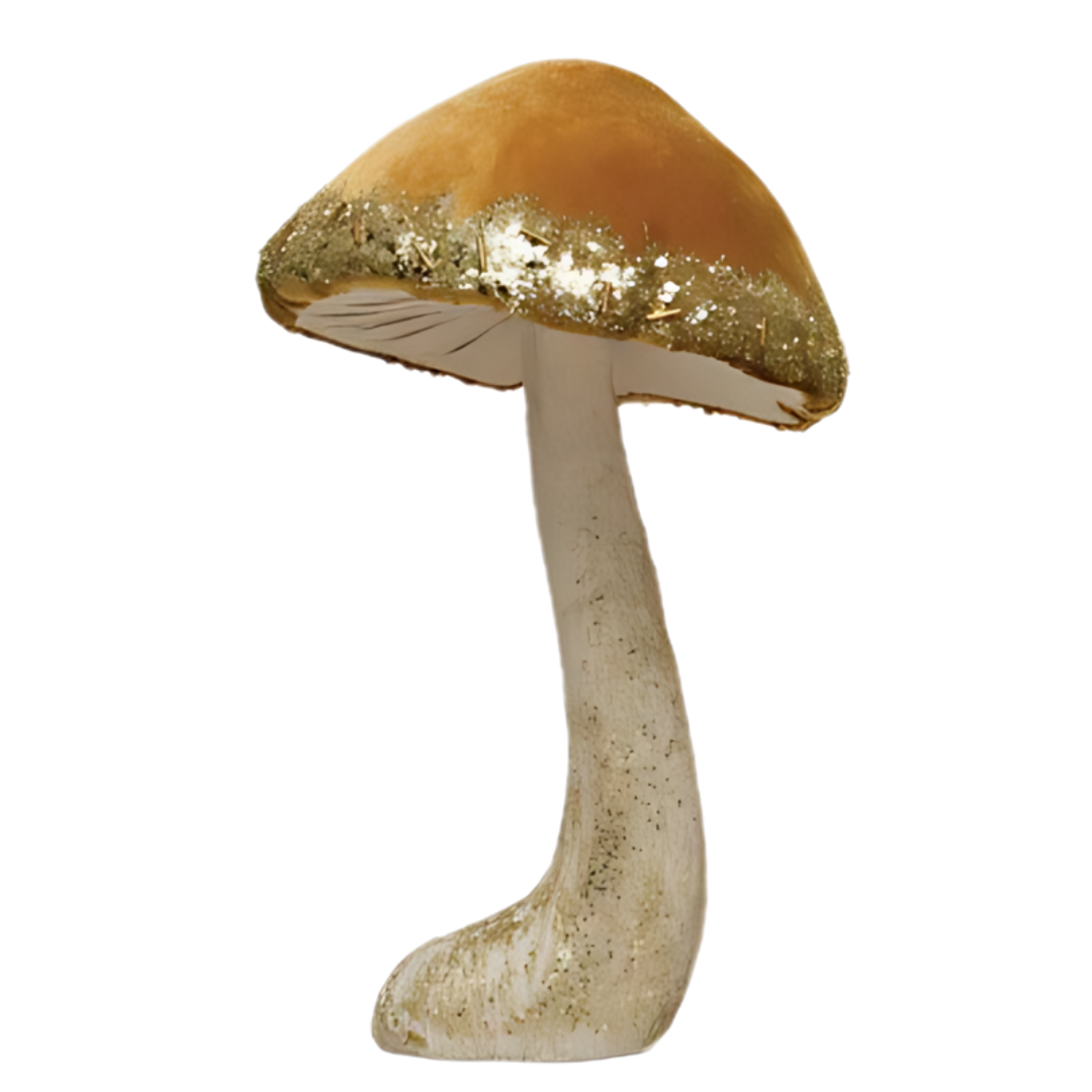 Mushroom w/ Gold Glitter