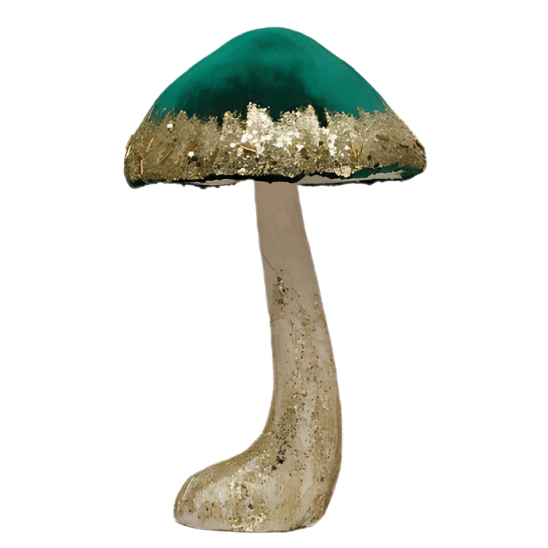 Mushroom w/ Gold Glitter