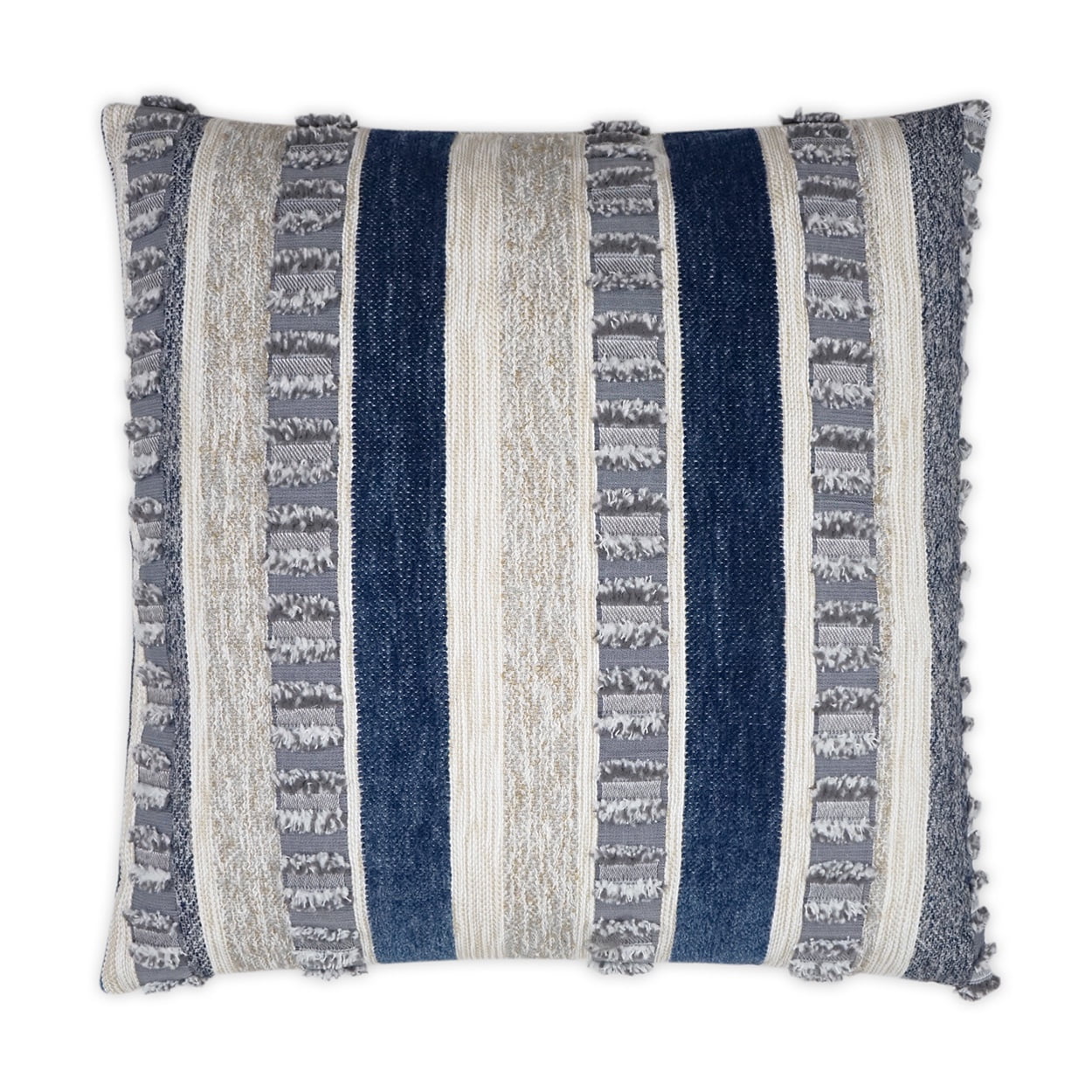 Navy Textured Stripes Pillow