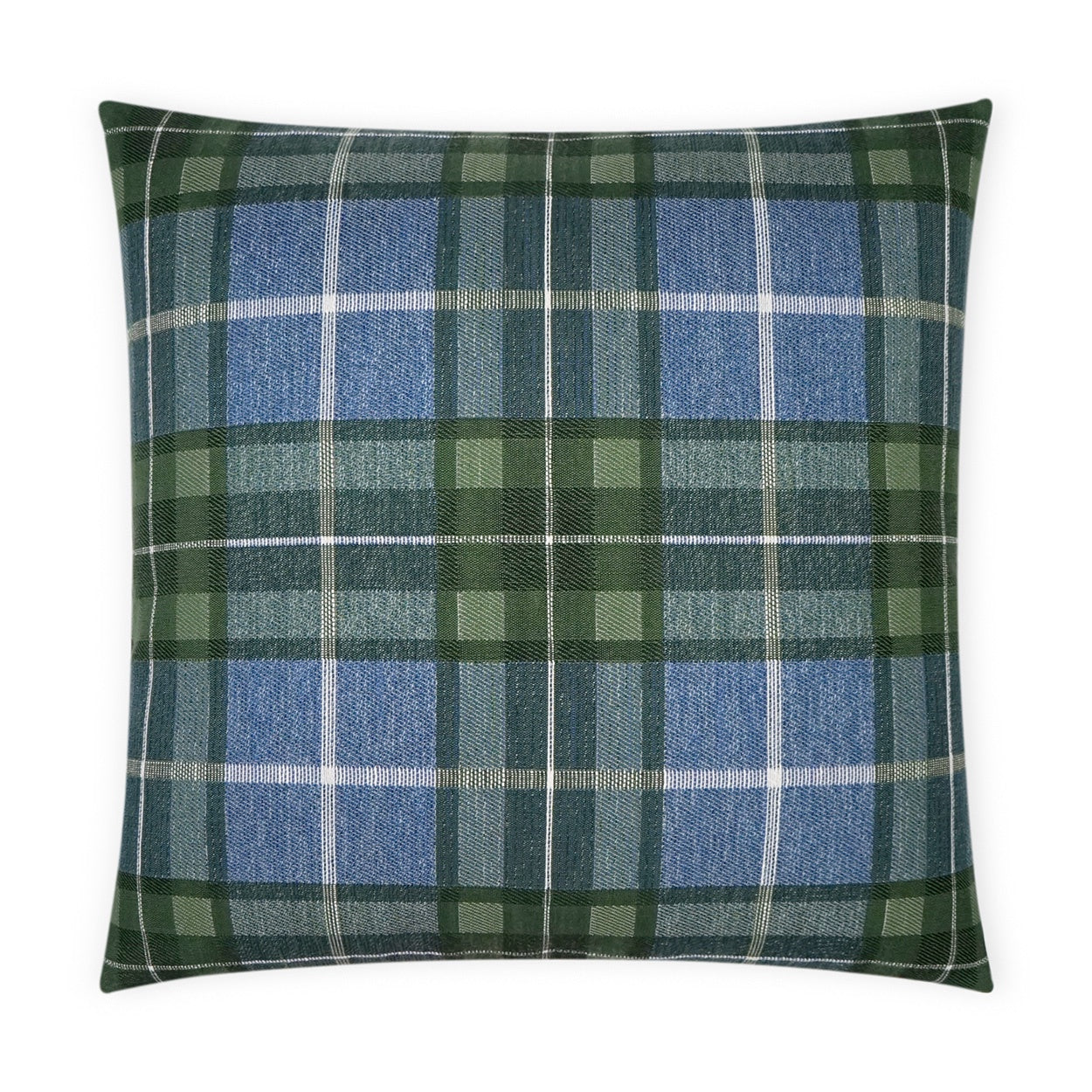 Navy & Green Plaid Pillow