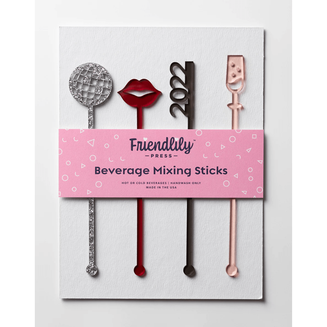 New Year Beverage Mixing Sticks Set
