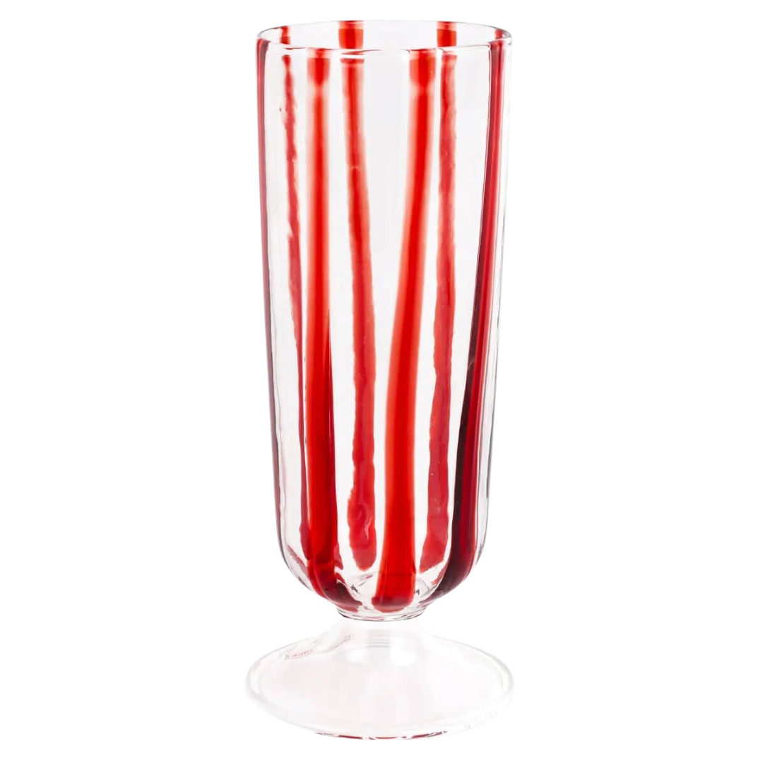 Nuovo Stripe - Champagne Glass, Red