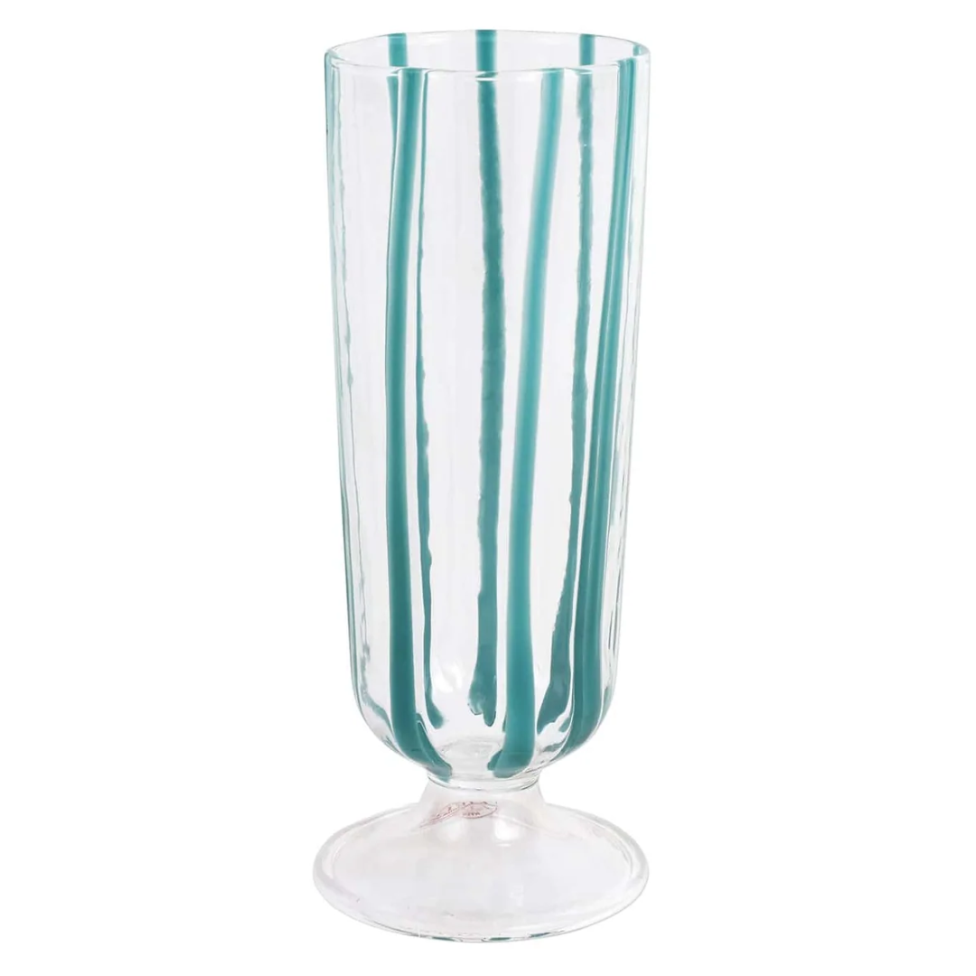 Nuovo Stripe - Champagne Glass, Teal