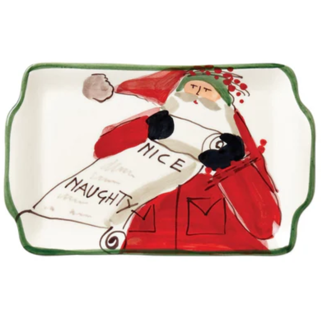 Old St. Nick - Rectangular Plate, Naughty or Nice