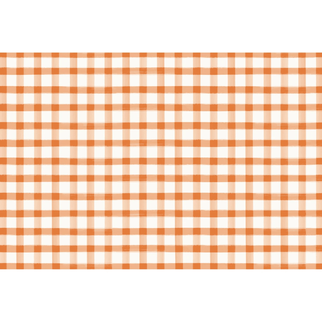 Orange Check Placemats, Pack of 24 Sheets