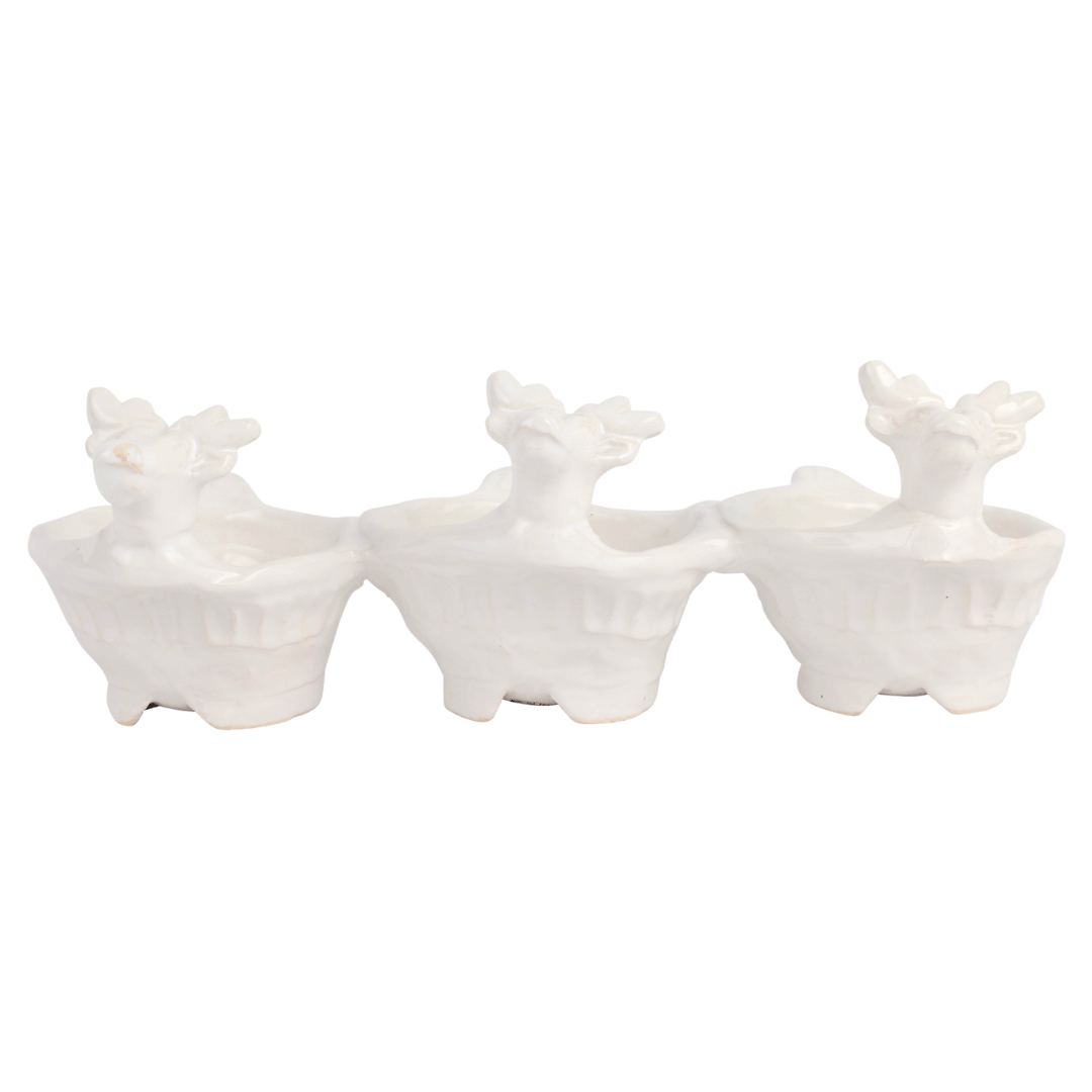 Pietra Natale- Figural Deer, Three Part Server