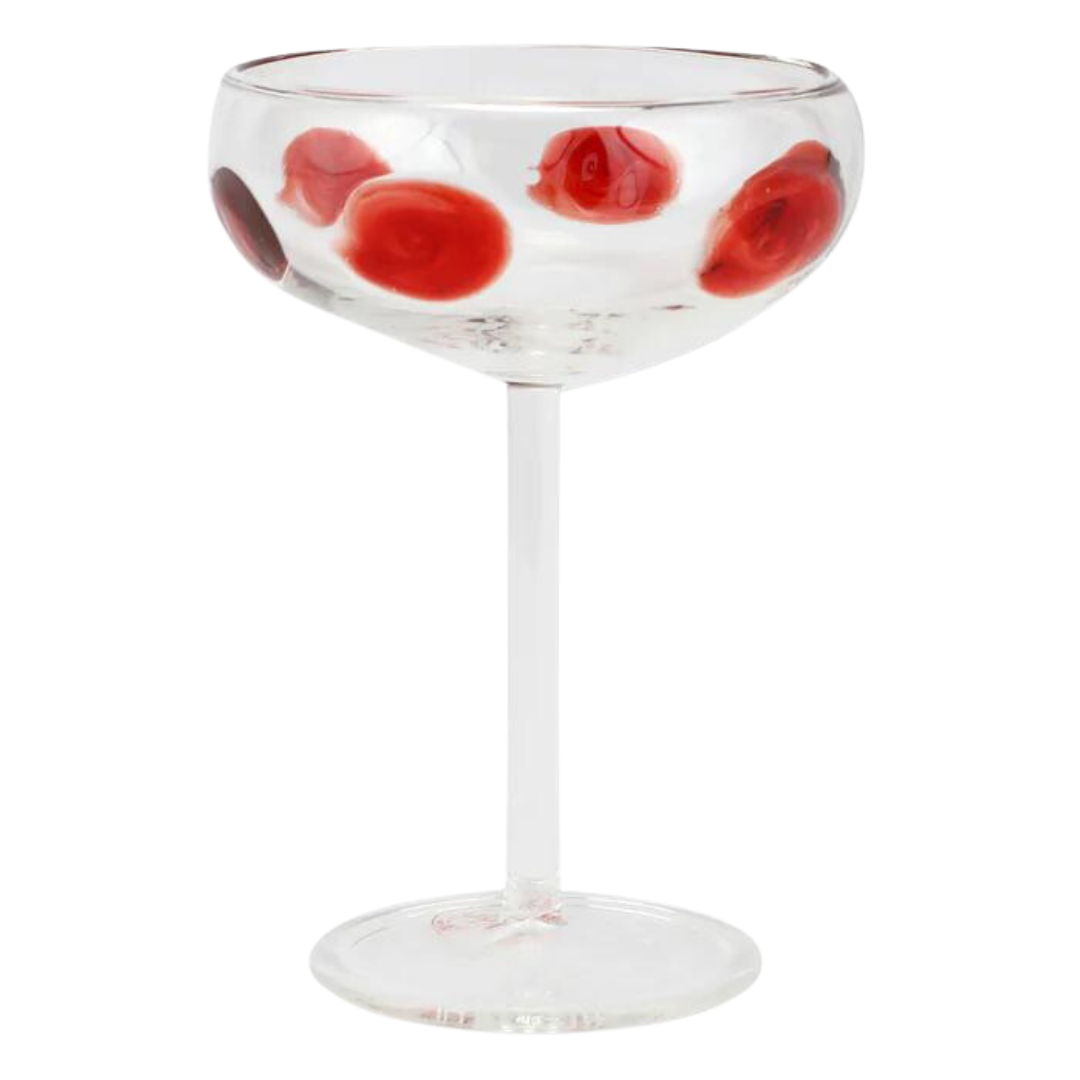 Drop, Red - Coupe Champagne Glass