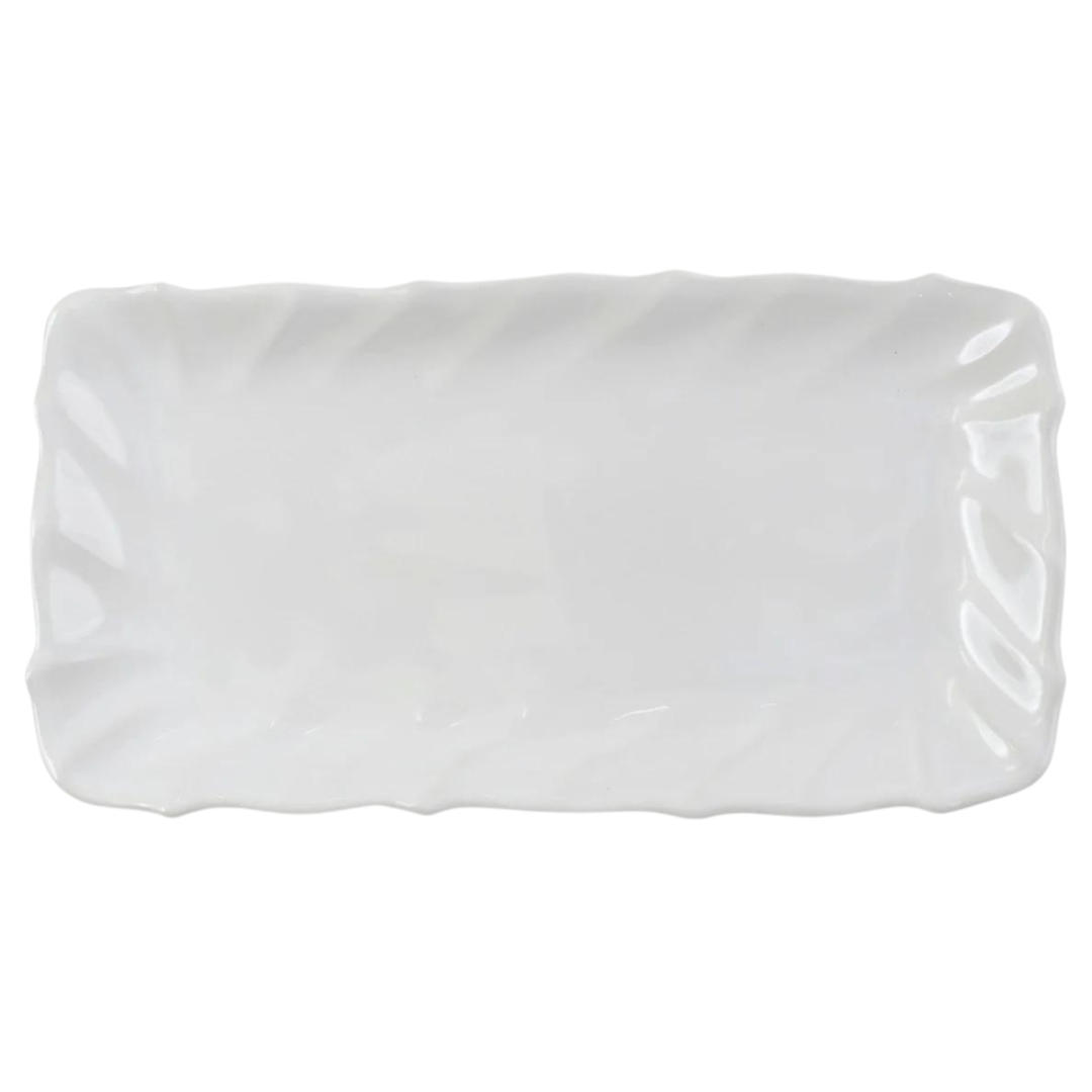 Incanto Stone, White Ruffle - Rectangular Tray