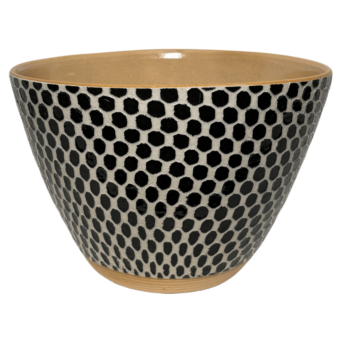 Tall Salad Bowl / Dot Black