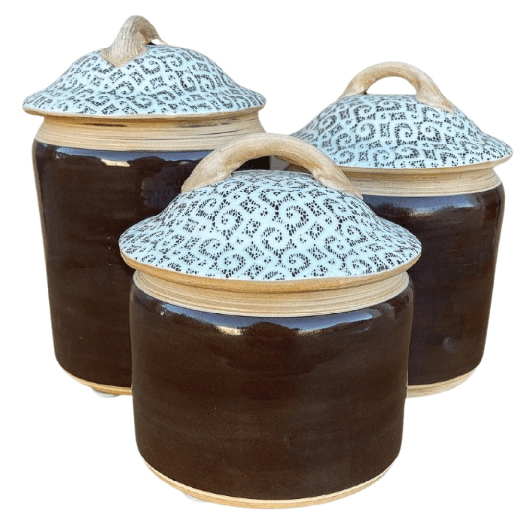 Three Piece Canister Set / Chestnut