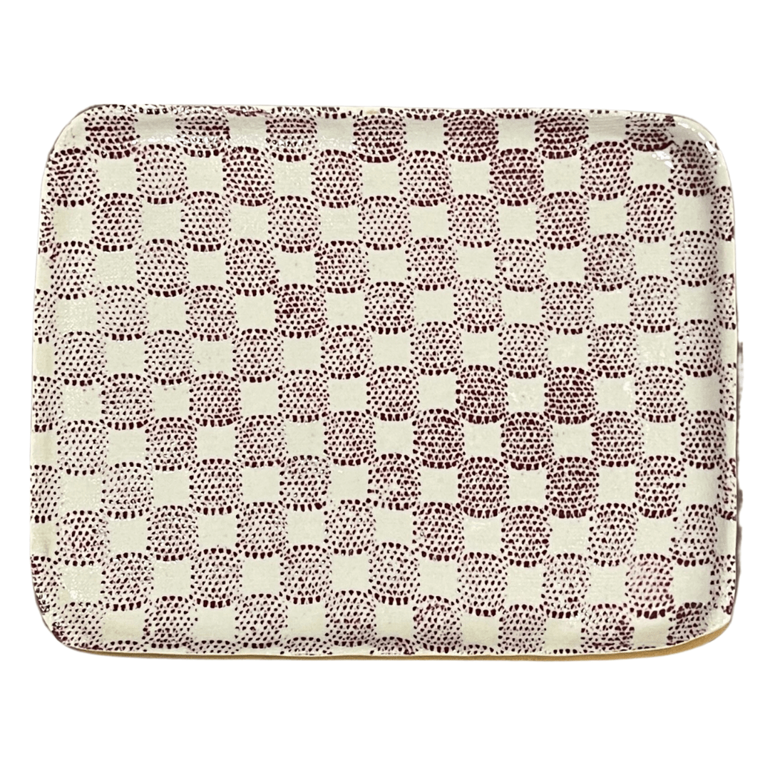 Tidbit Tray / Checker Bordeaux