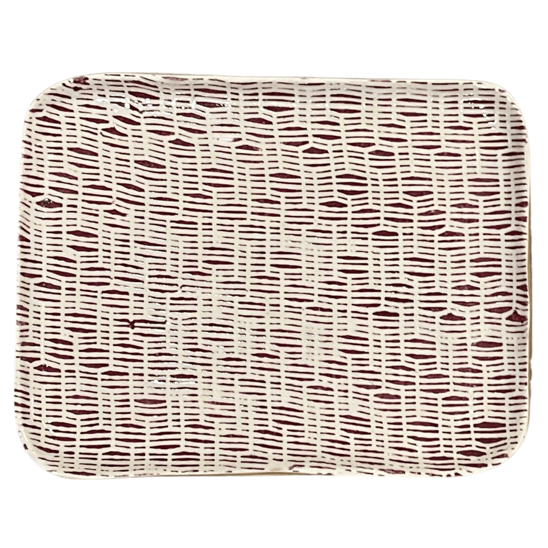 Tidbit Tray / Rattan Bordeaux