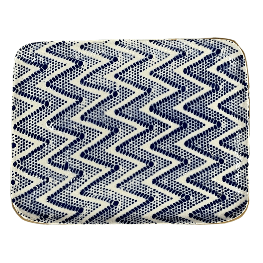 Tidbit Tray/ Chevron Cobalt