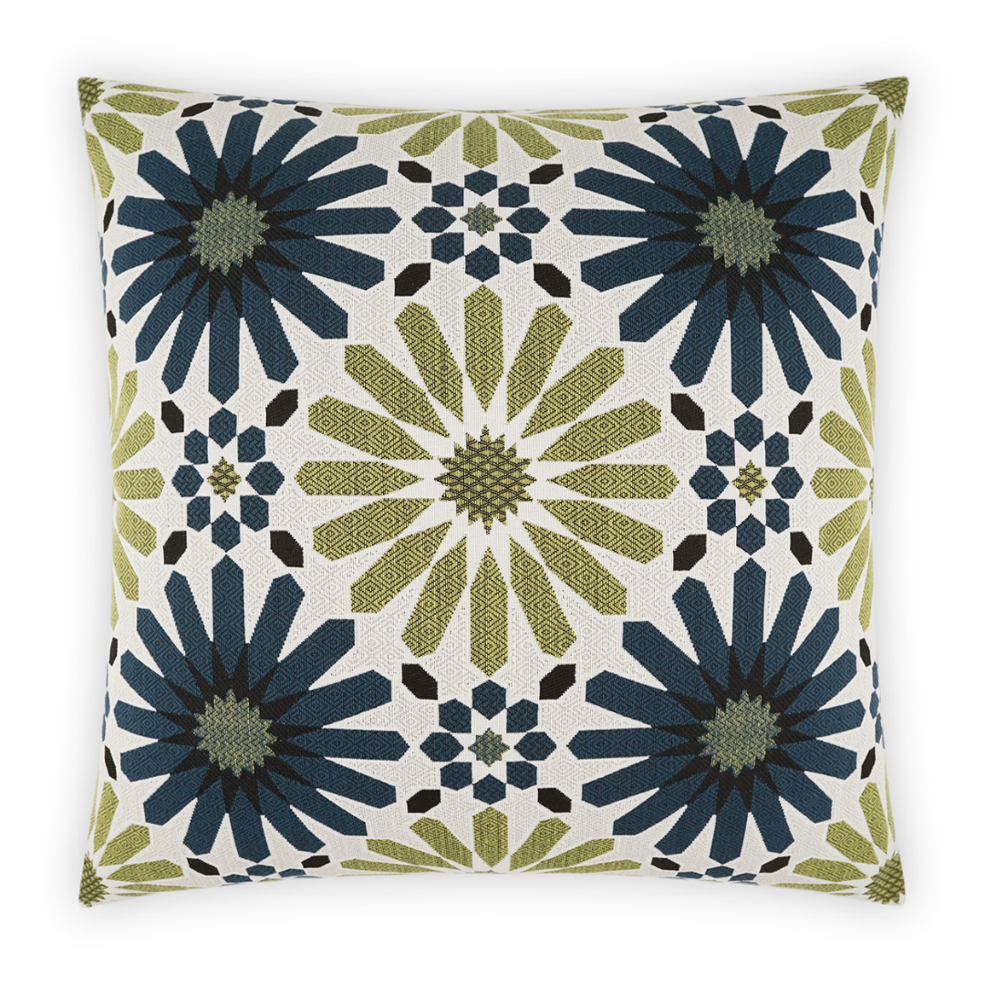 Pasha Outdoor Pillow, Green & Blue