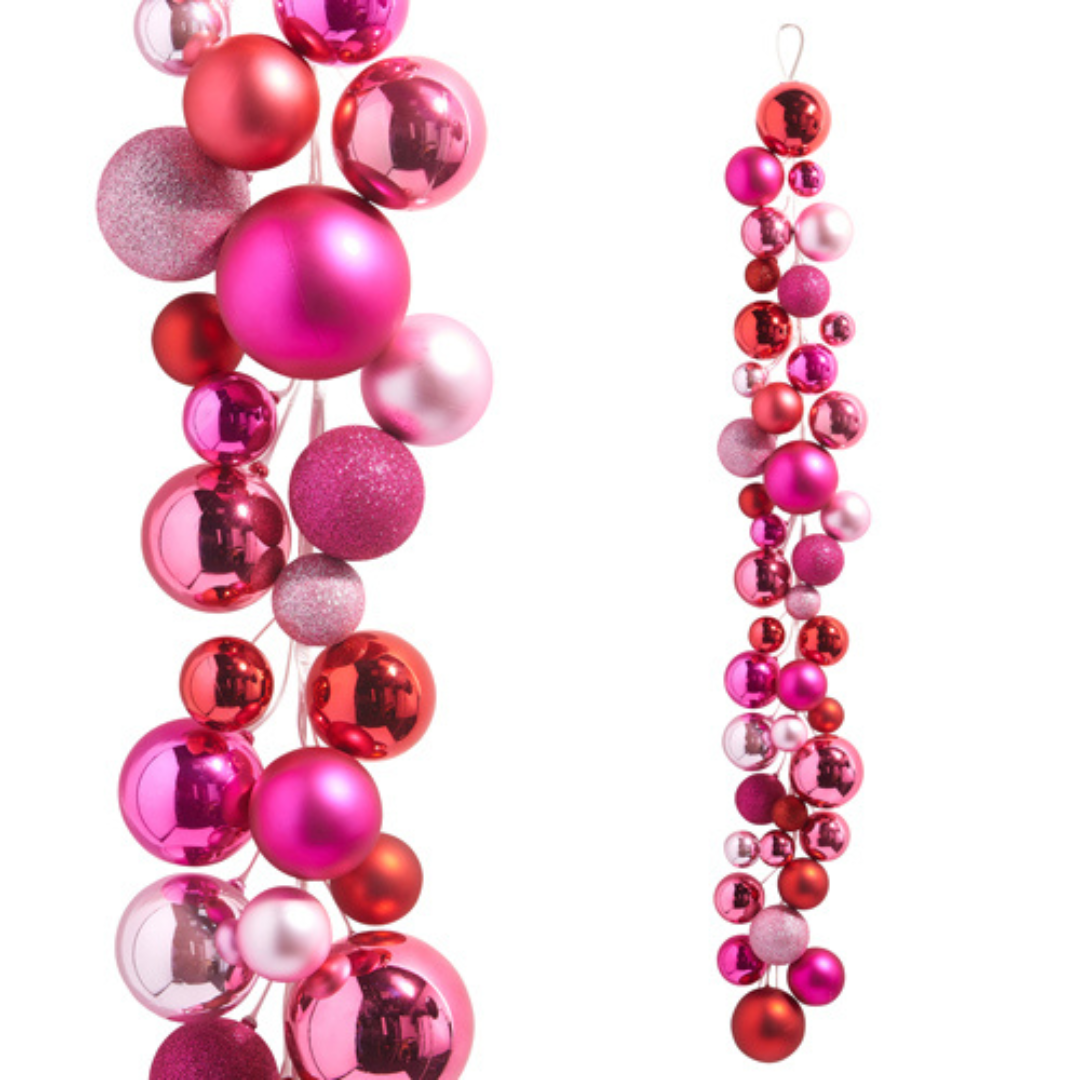 Pink Ball Garland 4'