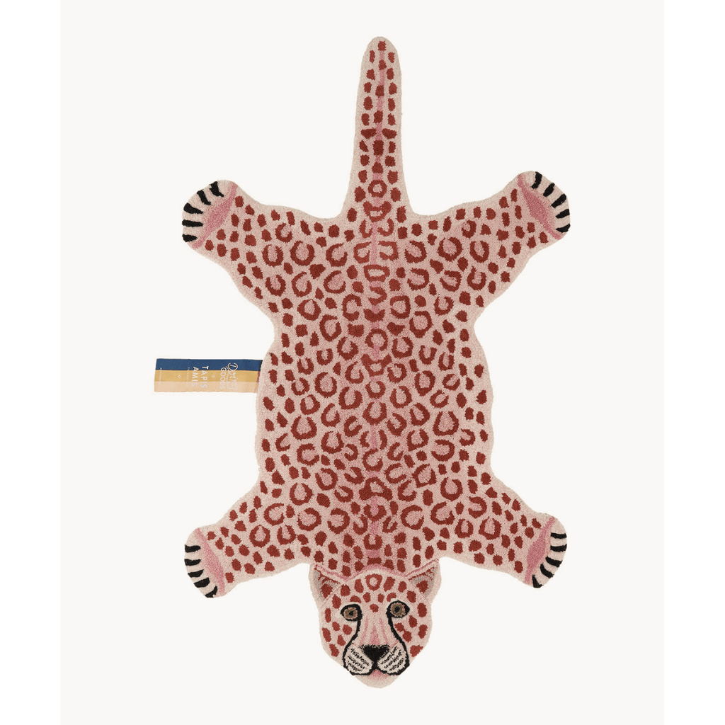 ナ*様 TOP TOY ギュンギュンラム巻巻羊 ピンク豹ちゃん Pink Leopard Rug, Large — HHC Living