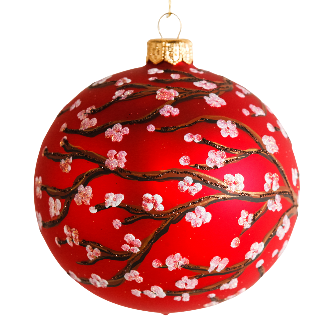 Plum Blossom Ornament, Red