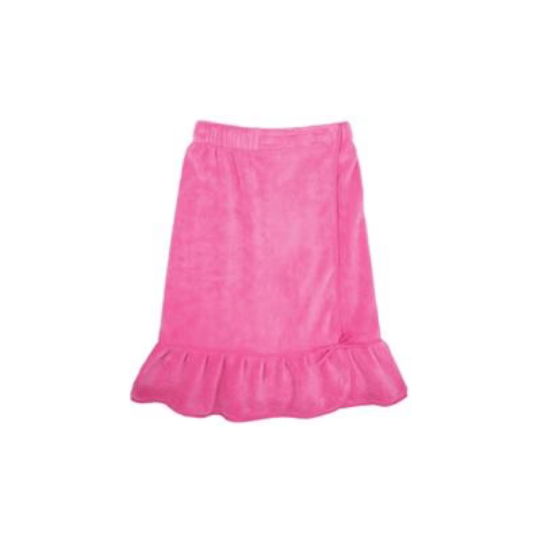 Plush Spa Wrap W/ Ruffles, Hot Pink