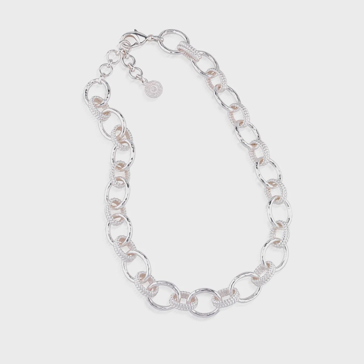 Cleopatra Regal Link Necklace 16"+2" / Silver