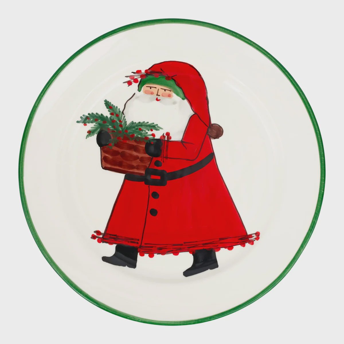 Old St. Nick Rimmed Round Platter