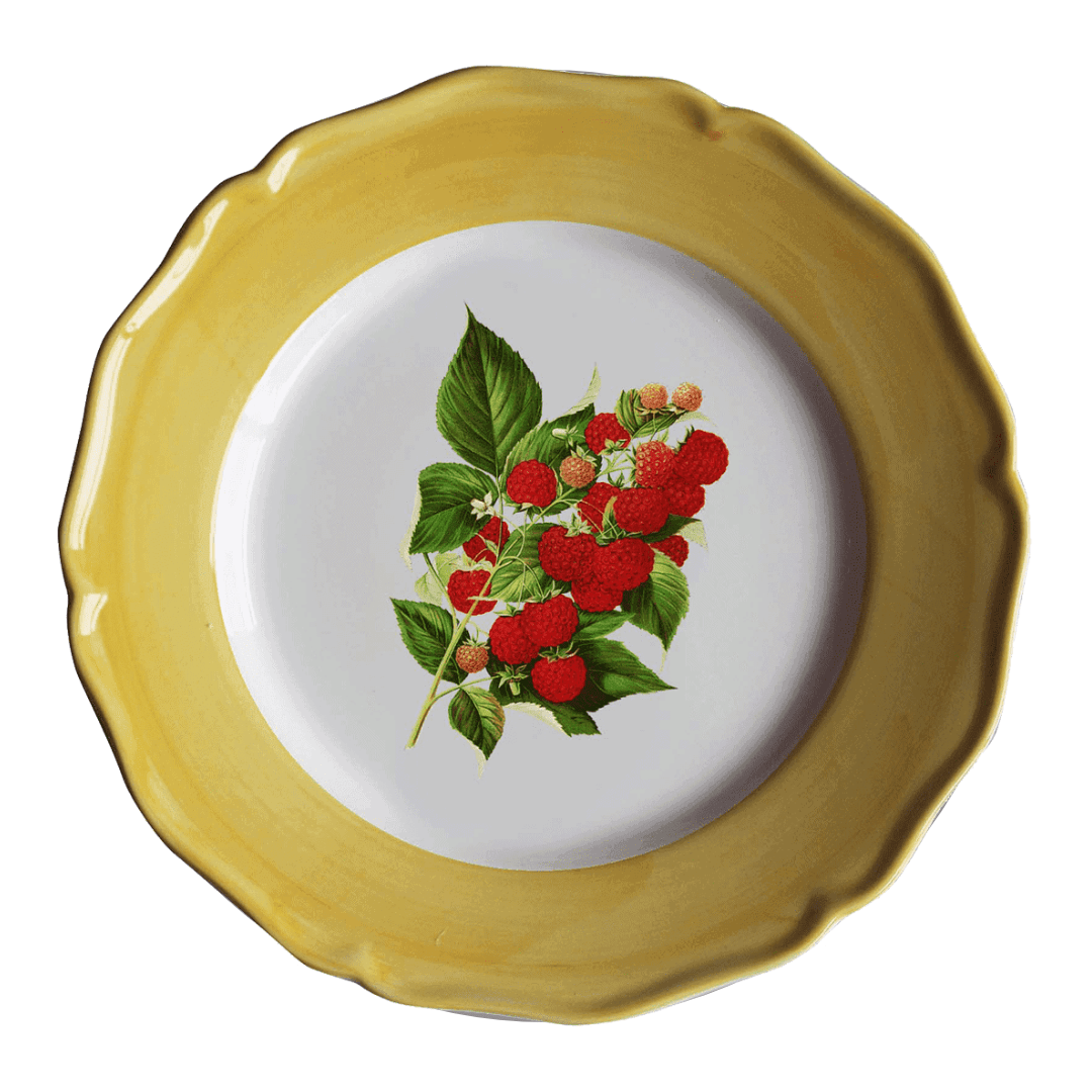 Raspberry Dinner Plate, Yellow