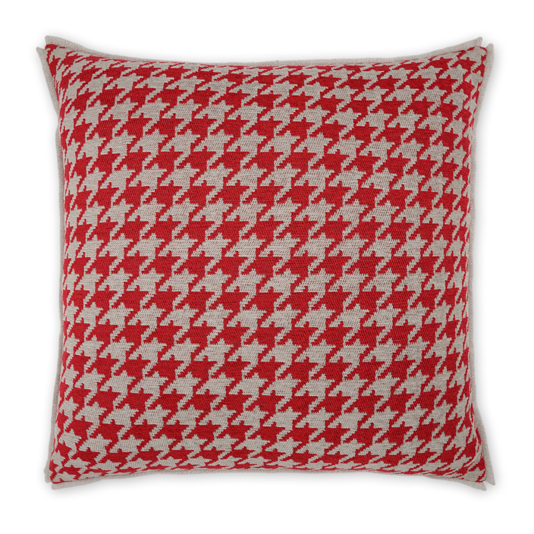 Red Houndstooth Pillow