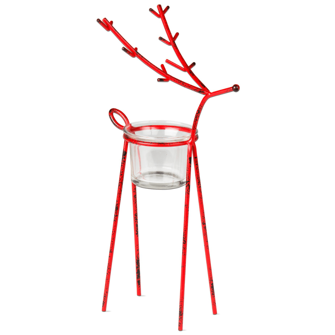 Reindeer Tealight Holder Medium, Red