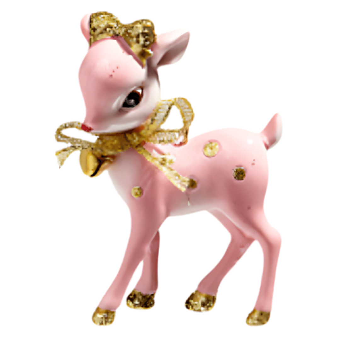 PRE-ORDER Retro Deer Ornament, Pink