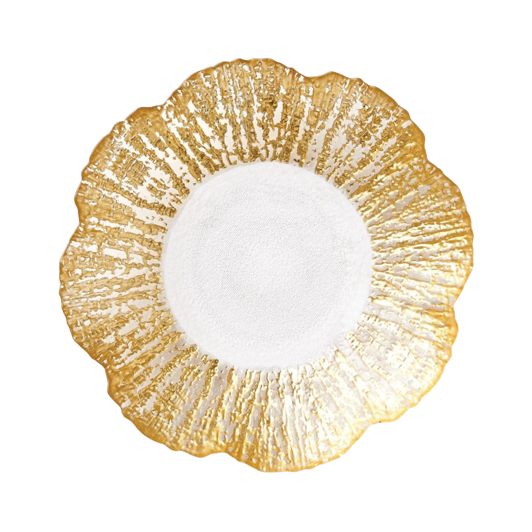 Rufolo Glass, Gold - Small Shallow Bowl