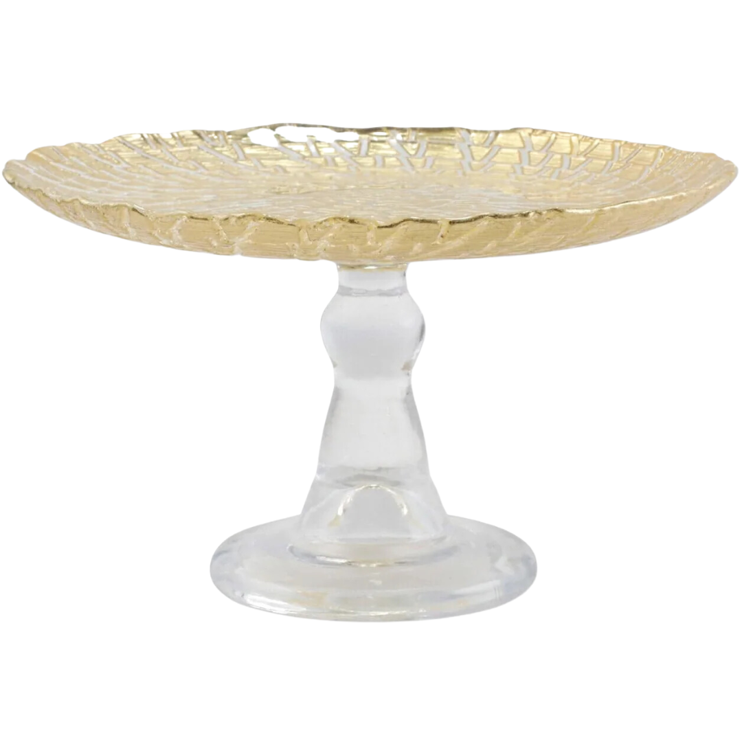 Rufolo Glass, Gold Crocodile - Small Cake Stand