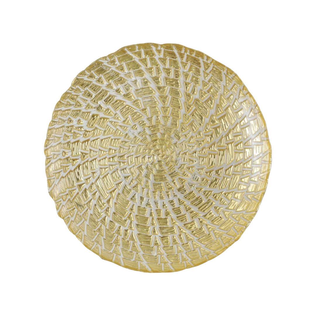 Rufolo Glass, Gold Crocodile - Small Cake Stand