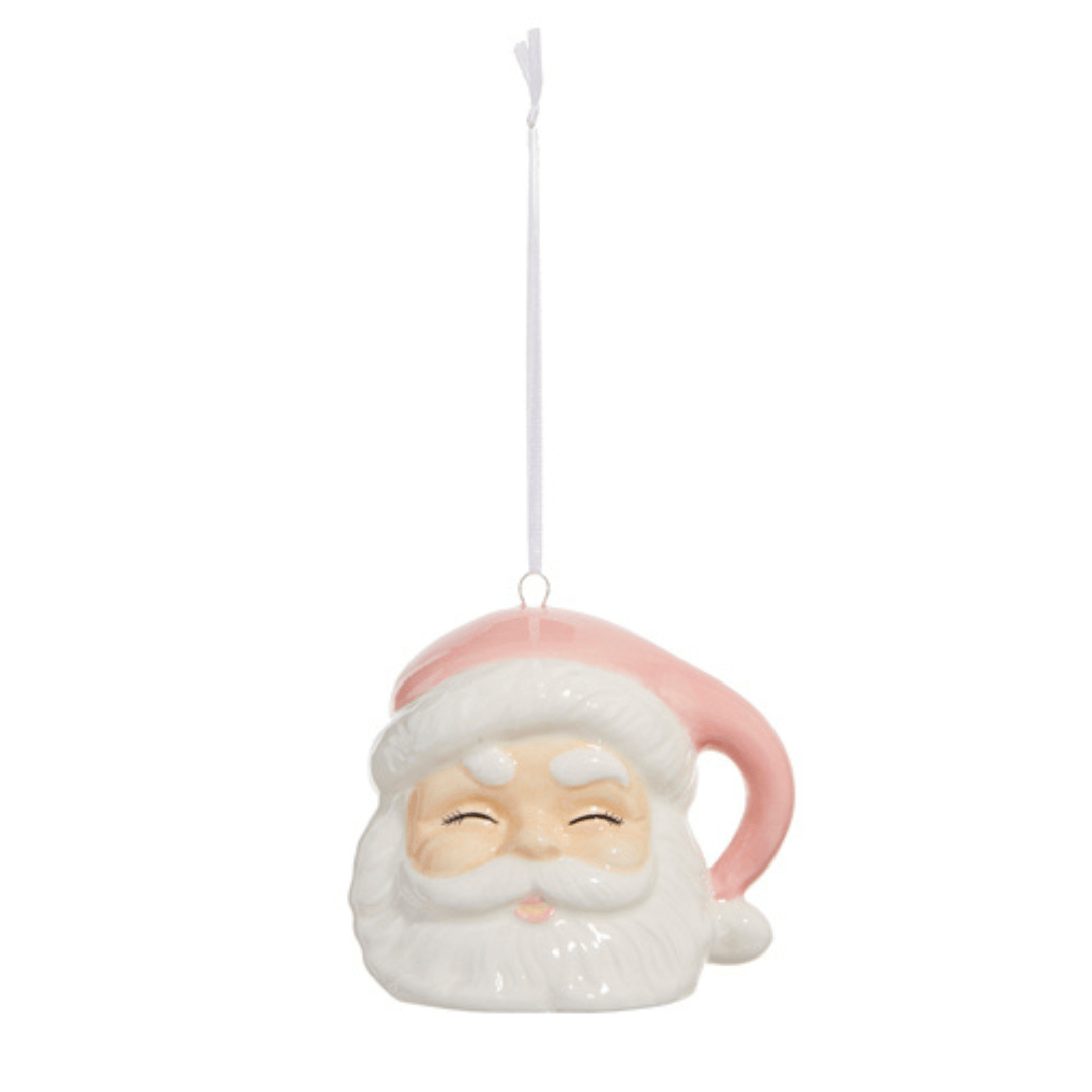 Santa Ornament, Light Pink